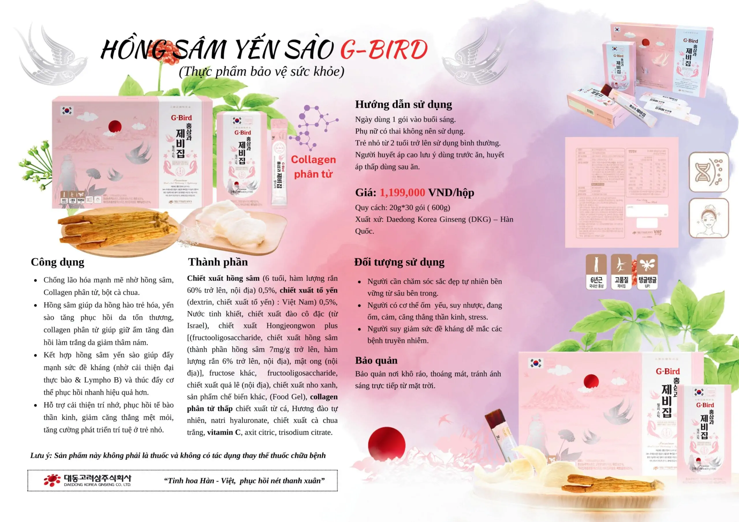 Hồng sâm yến sào G-Bird Catalogue