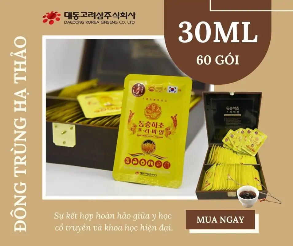 Công dụng nước đông trùng hạ thảo hộp gỗ Daedong