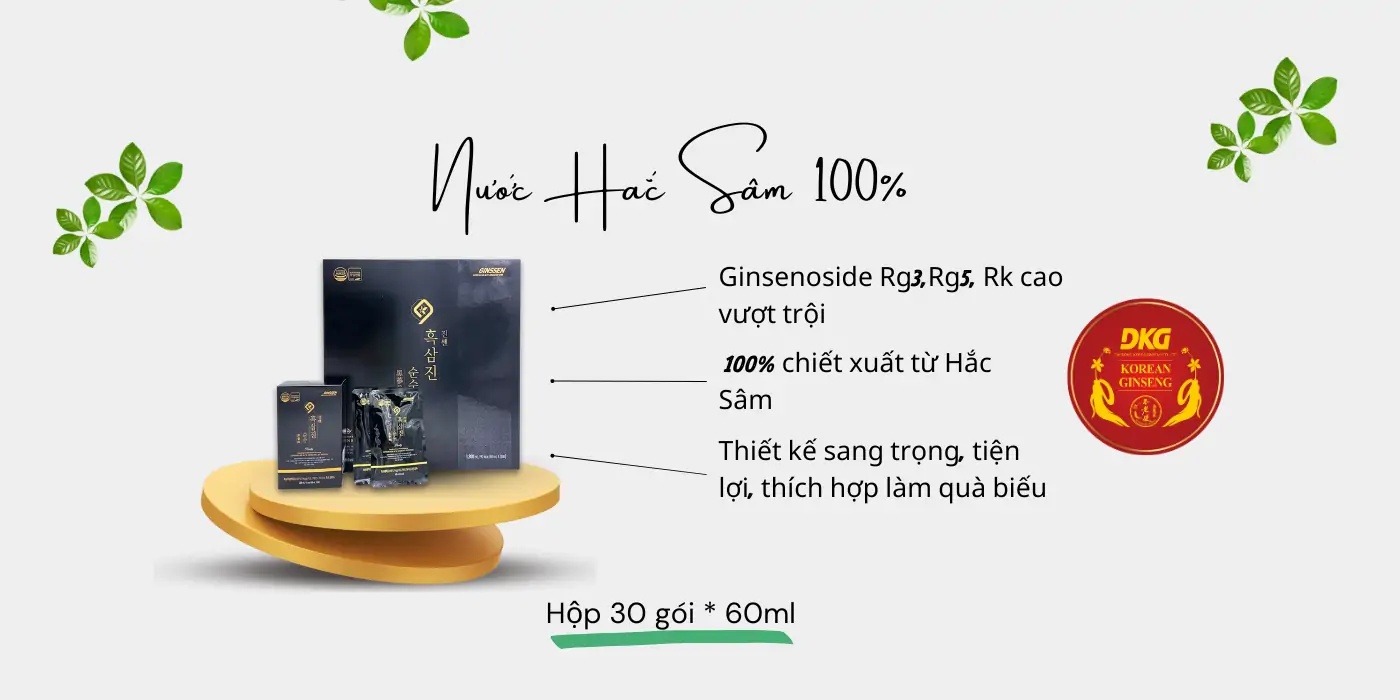 Hắc sâm dạng nước nguyên bản DKG (60ml x 30 gói)