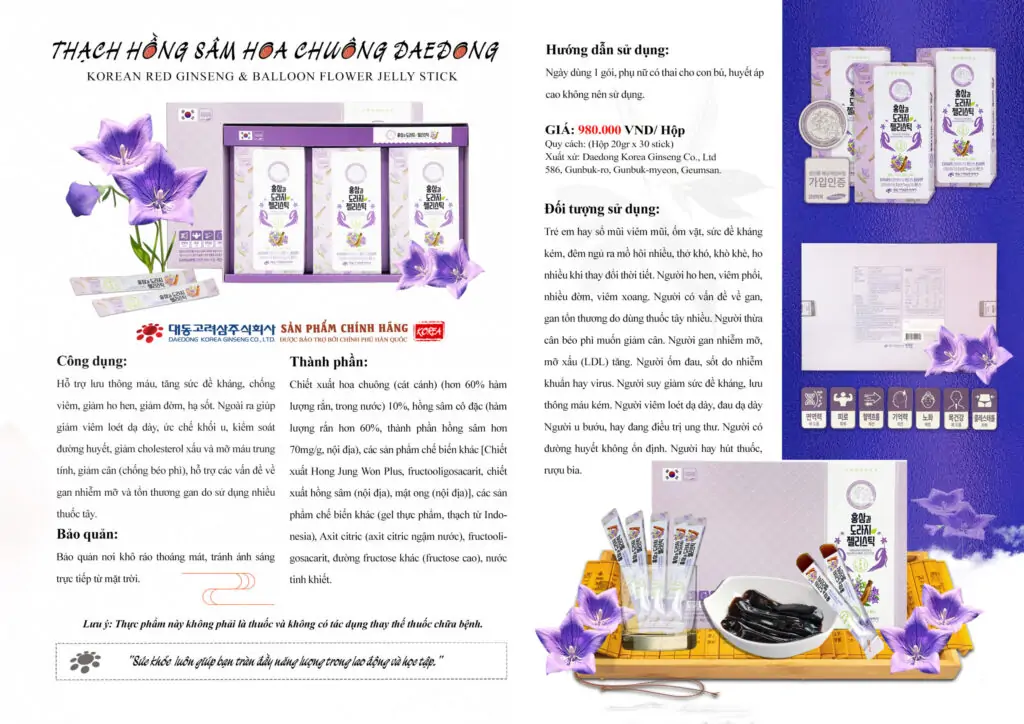 Thạch hồng sâm hoa chuông - Món quà "vàng" cho sức khỏe
